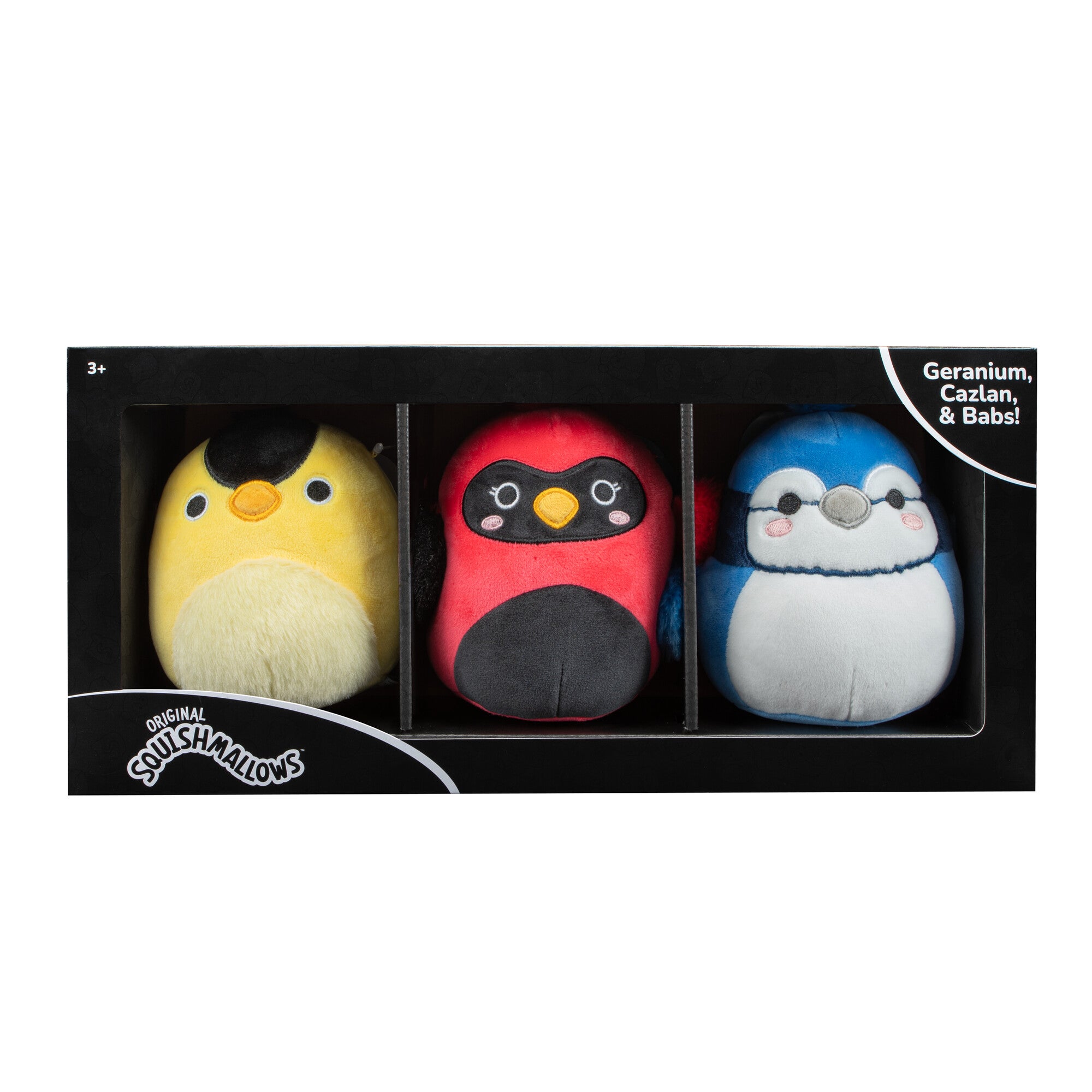 SQCR03044-LittlePlush_5inSquishmallows_3PKBirds-Cardinal_Bluejay_YellowFinch-Box_DTC_-IP-FRONT-lpr.jpg