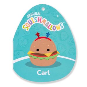 14-Inch Carl the Cheeseburger with Red and Blue Star Headband