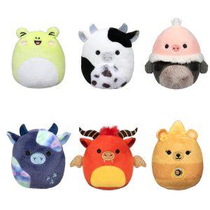 Micromallows Select Series 6-Pack – Ulga Cow. Mei Lien Honey Bear. Agnes Rose Ostrich. Jarik Dragon. Wyatt Frog. Rivka Cow