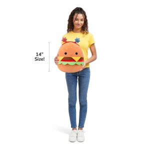 14-Inch Carl the Cheeseburger with Red and Blue Star Headband